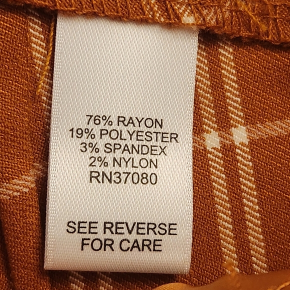 Versona Modern Bootcut Pants Sz: 8 NWT Orange Plaid Hippie 70s Hi Rise - Picture 10 of 16